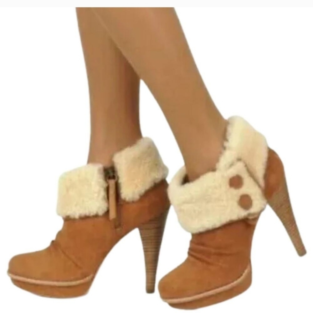 Ugg Georgette Waterproof Fur Sherpa Shearling Boots S/N 1001715 Platform #187